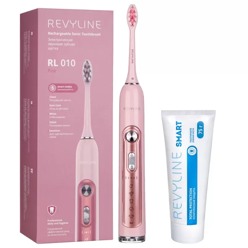 Электрическая щетка Revyline RL010 Pink и паста Smart 3